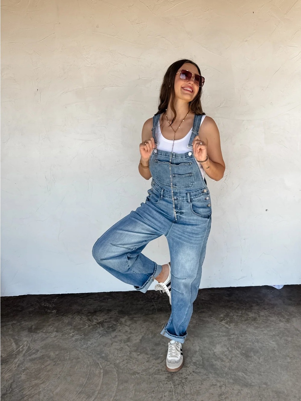NWT Barrel Denim Stretchy Overalls